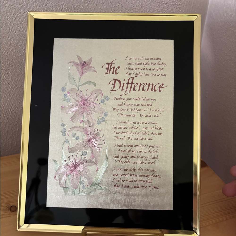 Framed Foil Art “The Difference” Vintage 1980s